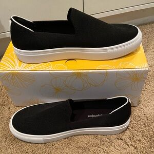 Loafer Sneakers, Black, Size 9